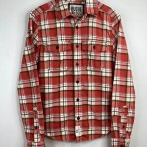 Ruehl Flannel Shirt Red Y2K Long Sleeve Vintage Grunge Preppy Retro Western S